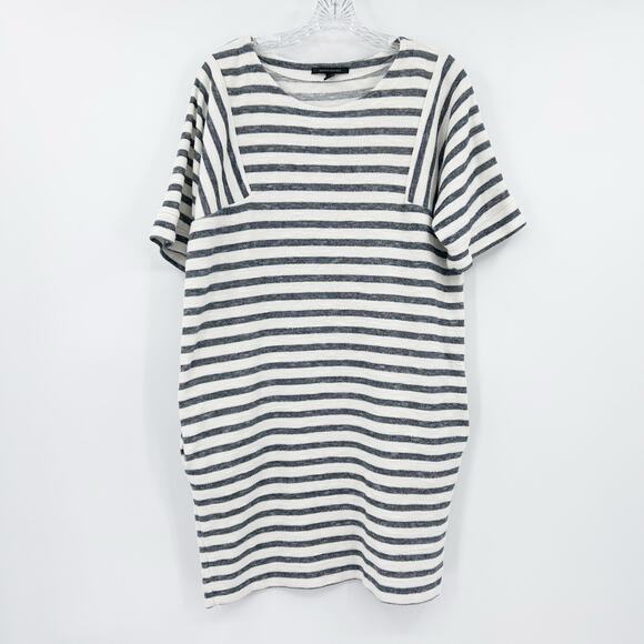 Banana Republic Striped Shift Dress Short Sleeve Pockets Casual Womens Size Med - Picture 3 of 12